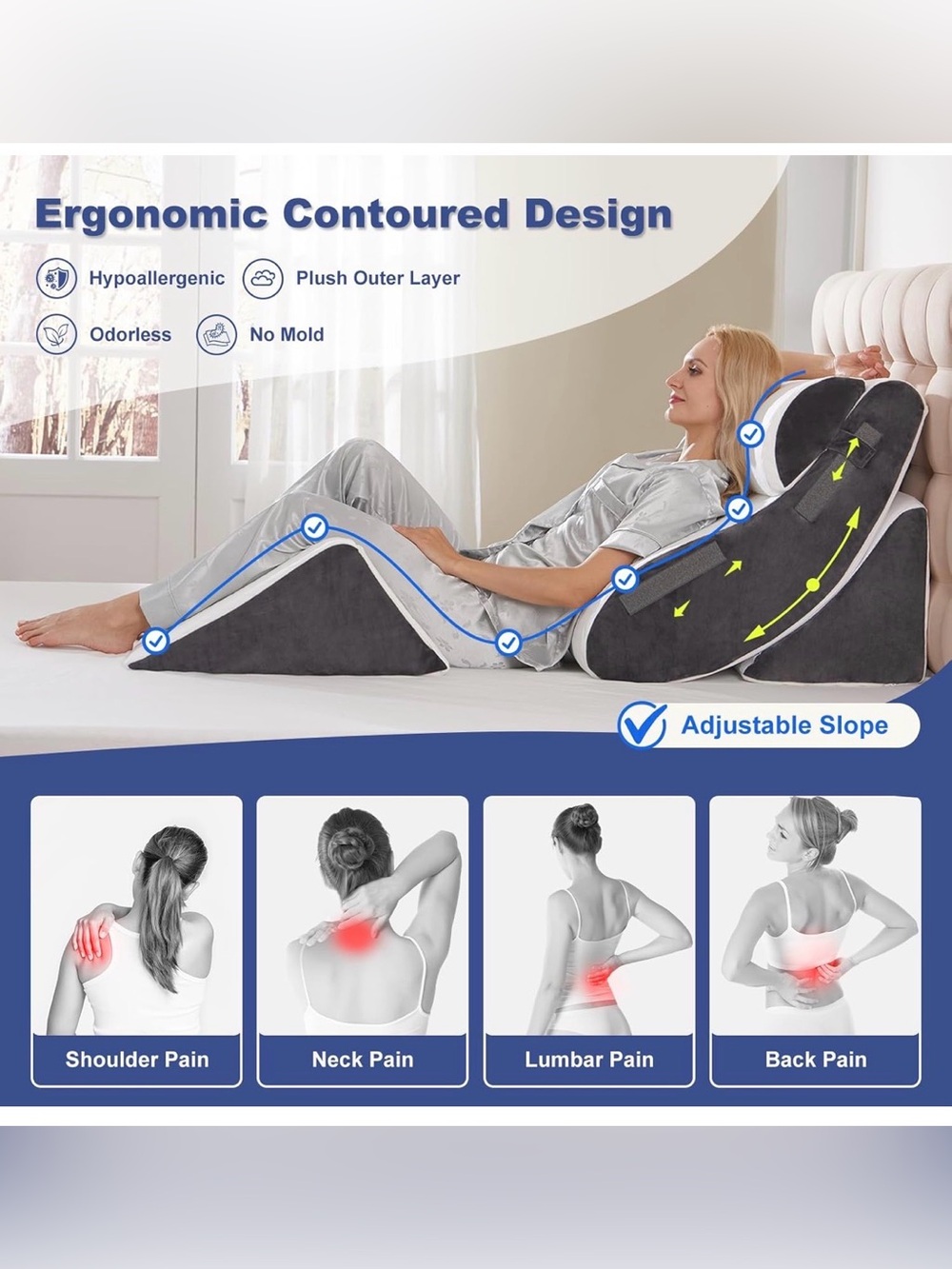 4PCS Orthopedic Bed Wedge Pillow Set - Picture 6 of 6